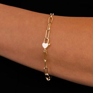 Brand New Mint & Lily Heart Padlock Bracelet